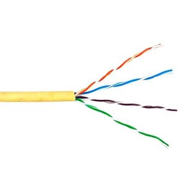 Bobina de cable de 305 metros, UTP Cat6 Riser, de color Amarillo, UL, CMR, T4L, probado a 350 Mhz, para aplicaciones de CCTV / redes de datos/ IP megapixel / control RS485