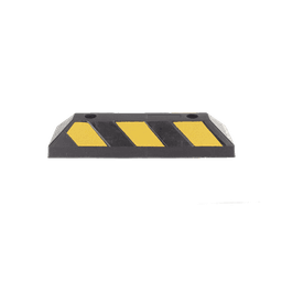 Tope de Estacionamiento Vehicular / Hule Reciclado / 55cm / 1.8ft / Franjas Amarillas Reflejantes / Carga 5 Toneladas