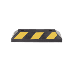 Tope de Estacionamiento Vehicular / Hule Reciclado / 55cm / 1.8ft / Franjas Amarillas Reflejantes / Carga 5 Toneladas