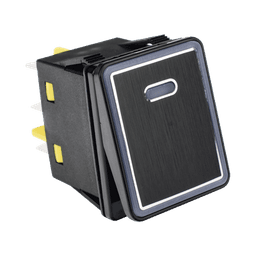 Interruptor tipo Switch con Led Color Rojo / IP65 / Diseño Industrial con panel de Aluminio / NO, COM, NC / Terminales tipo F1