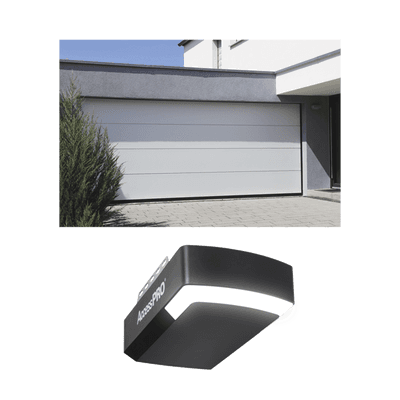 KIT COMPLETO Puerta D/ Garage 16x9 Pies / Lisa Linea Central / Color blanco / Insulada / Incluye Motor FS1000APPRT / 1/2HP / Fuerte/Silencioso/Luz LED/Motor DC .