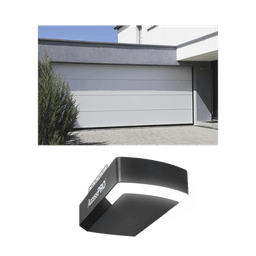 KIT COMPLETO Puerta D/ Garage 16x9 Pies / Lisa Linea Central / Color blanco / Insulada / Incluye Motor FS1000APPRT / 1/2HP / Fuerte/Silencioso/Luz LED/Motor DC .
