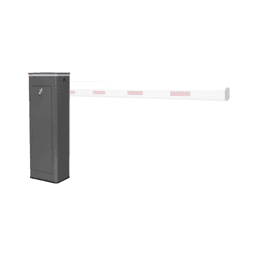 Barrera Vehicular Derecha / Soporta Brazo de Hasta 5.5 m / Final de Carrera Ajustable Por Programación / Movimiento fluido / Diseño Elegante Color Gris / Con Corona Led Semaforizada 