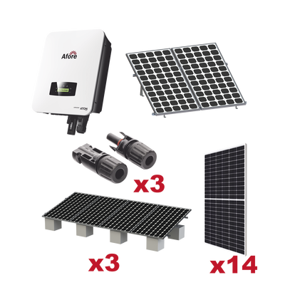 Kit Solar Interconexion  / 7kW  220Vca / Inversor AFORE / Montaje Incluido  