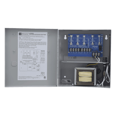 Fuente de Poder CCTV / 4 Salidas / 24 Vca @ 3.5 A o 28 Vca @ 3 A / 115 Vca / NEMA 1