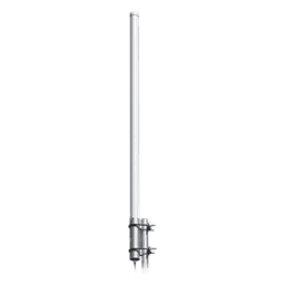 Antena Colineal de Fibra de Vidrio, Omnidireccional de Banda Aérea para Base, 118-138 MHz, 18 MHz de Ancho de Banda, Ganancia de 2.5 dBd, 500 Watt, N Hembra.