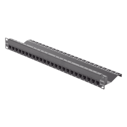 Patch Panel Z-Max de 24 Puertos, Blindado, Precargado con Jacks Categoría 6A, Plano, 1UR