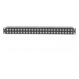 Patch Panel / 48 Puertos / Cat 6A Blindado / Plano / 1UR / Acero 18 Gauge