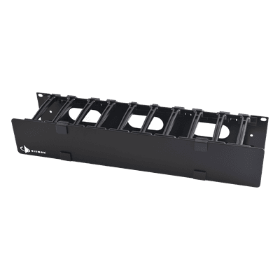 Organizador de Cable Horizontal / Rack 19in / 2UR / 4in Profundidad / 10cm / Alta Densidad