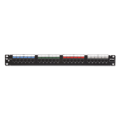 Patch Panel UTP HD6 de 24 Puertos, Precargado con Jacks Categoría 6, Plano, 1UR