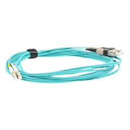 Jumper de Fibra Óptica Multimodo 50/125 XGLO OM3, LC-SC Duplex, OFNR, Color Aqua, 5 Metros (16.40 Pies)