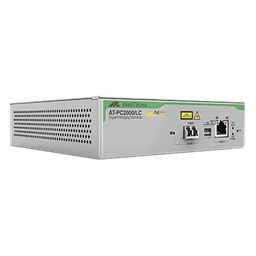 Convertidor de medios Gigabit Ethernet PoE+ a fibra óptica, conector LC, multimodo (MMF), distancia hasta 550 m