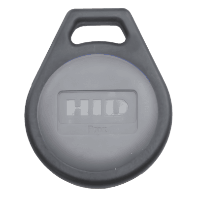 Llavero de Proximidad / 125 kHz / 31.75 x 39.4 mm / Formato Corporate 1000 y Elite / Negro con Gris