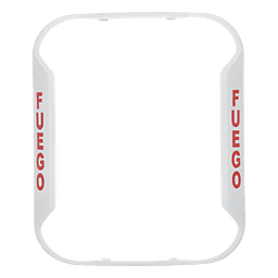 Kit de biseles para dispositivos de pared, color blanco, leyenda FUEGO, paquete de 5 piezas, Serie L