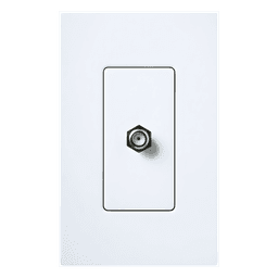 Toma de Pared Coaxial / Conector Tipo F / 75 Ohm / Estilo Designer / Blanco Brillante