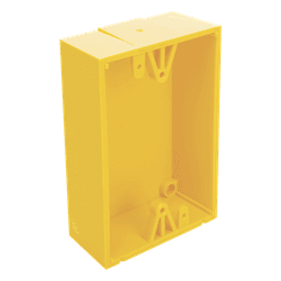 Caja de Montaje Superficial / Policarbonato Resistente / Perfil Bajo 1.5 pulgadas (38 mm) / Compatible con Botones de Emergencia / Activación Tipos 2, 5, 6, 7, 8 y 9