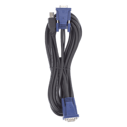 Cable USB KVM / VGA Coaxial Blindado / 5 m (16.40 pies) / Calibre 28 / Núcleos de Ferrita