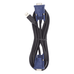Cable KVM USB / 3 m (9.84 ft) / VGA Coaxial Blindado / Calibre 28 / Núcleos de Ferrita / Doble Sellado