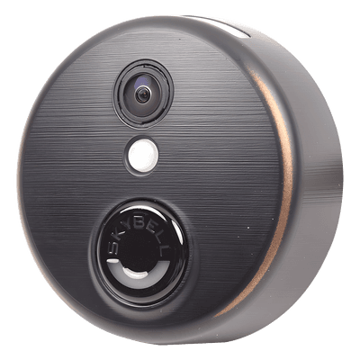 Video portero IP/WiFi con cámara HD y audio bidireccional, monitoreo gratuito por app, acabado bronce, integrable con Honeywell Total Connect 2.0