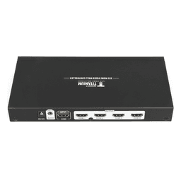 Controlador de VIDEOWALL  de 2 x 2 / Distribuye en 4 pantallas el video de 1 Entrada HDMI  / Resolución 1080p a 60 Hz. / Salida de audio de 3.5mm / Modo pantalla Completa o Modo Clon / Muy Fácil de crear una pared de Video Wall