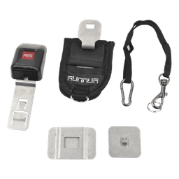Soporte de Seguridad en Cinturón para Tablets / Acceso <1 Segundo / Adhesivo VHB 90 lbs/pulg² / Hebilla Bloqueable / Cable de Seguridad Incluido