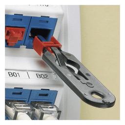 Kit de 10 Dispositivos para Bloquear Puertos Jack RJ45, Color Negro, Incluye Llave de Extracción