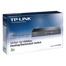 Switch no administrable de 16 puertos 10/100 Mbps de escritorio y para montaje en rack