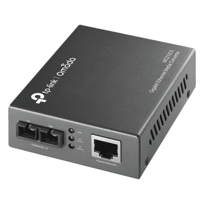 Convertidor de Medios Fibra Óptica / Monomodo 20 km (12.4 mi) / Gigabit Ethernet RJ45 / Puerto SC / Plug and Play