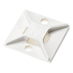 Montaje-Sujetador Para Cable de 4 Vías, con Adhesivo, 25.4 x 25.4mm (1in x 1in), Color Blanco, Uso en Interior, 1 pieza