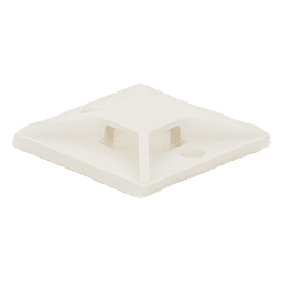 Montaje-Sujetador Para Cable de 4 Vías, con Adhesivo, 25.4 x 25.4mm (1in x 1in), Color Blanco, Uso en Interior, 1 pieza
