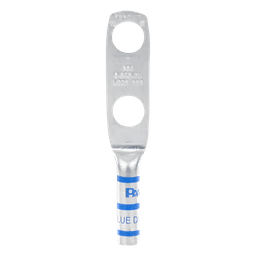 Zapata de compresión LCC6-38D-L para cal. 6 Awg, Doble barreno para tornillo prisionero de 3/8, Espaciado de orificio 25.4mm, 1 Pz