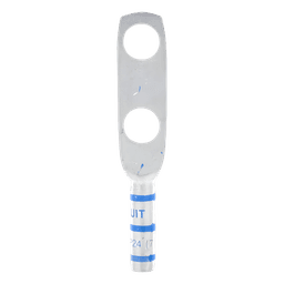 Zapata de compresión LCC6-38D-L para cal. 6 Awg, Doble barreno para tornillo prisionero de 3/8, Espaciado de orificio 25.4mm, 1 Pz