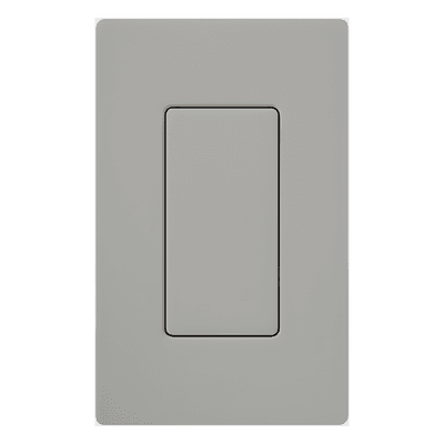 Inserto ciego para placa de pared estilo decorador, acabado brillante en color gris, cubre una apertura sin usar en placas Lutron Claro