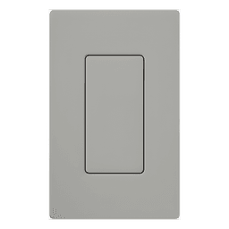 Inserto ciego para placa de pared estilo decorador, acabado brillante en color gris, cubre una apertura sin usar en placas Lutron Claro