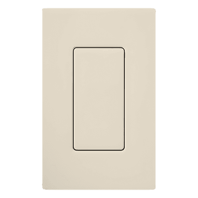 Inserto ciego para placa de pared estilo decorador, acabado brillante en color almendra claro, cubre una apertura sin usar en placas Lutron Claro