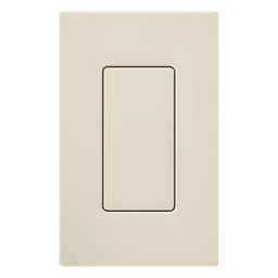 Inserto ciego para placa de pared estilo decorador, acabado brillante en color almendra claro, cubre una apertura sin usar en placas Lutron Claro
