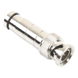 Conector BNC Macho / Compresión Axial / 75 Ohm / RG-59/U / Níquel-Oro-PTFE / 42 mm Largo / 0.14 ft Diámetro