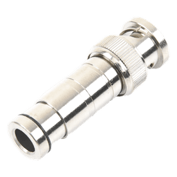 Conector BNC Macho / Compresión Axial / 75 Ohm / RG-59/U / Níquel-Oro-PTFE / 42 mm Largo / 0.14 ft Diámetro