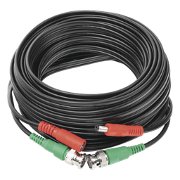 Cable Coaxial (BNC RG59) + Alimentación / SIAMES / 10 Metros (32.81 Pies) / 100% Cobre / Para Cámaras 4K / Uso Interior y Exterior