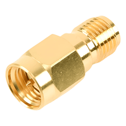 Adaptador en Línea, de Conector SMA Macho a SMA Hembra Inverso, Oro/ Oro/ Teflón.
