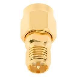 Adaptador en Línea, de Conector SMA Macho a SMA Hembra Inverso, Oro/ Oro/ Teflón.