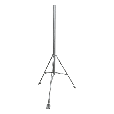 Mástil de 2" x 1.5 metros con Tripie para Instalación en losa. Acero Galvanizado en Caliente.