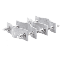 Juego de Dos Abrazaderas Dobles para Mástiles de 3.8 a 8.9 cm, con Separación entre centros de 12 cm.