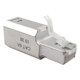 Plug RJ45 Cat6A Blindado / Terminación en Campo / 10G / UL 2043 Plenum / Sin Bota / Compatible Blindado y No Blindado