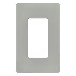 Placa de pared Claro de 1 espacio sin tornillos visibles, para atenuadores, apagadores y controles Lutron con apertura tipo Designer, acabado brillante color gris
