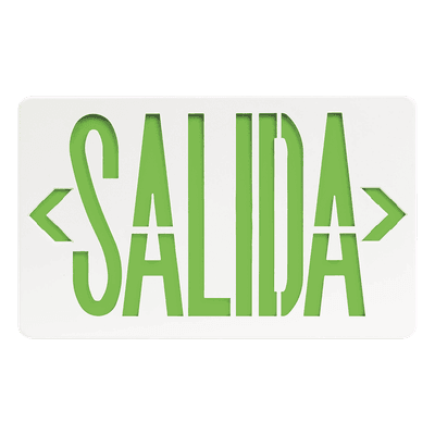 Letrero LED DUAL de SALIDA Universal con alto brillo/uso en pared, lateral o techo/Batería de Respaldo Incluida.