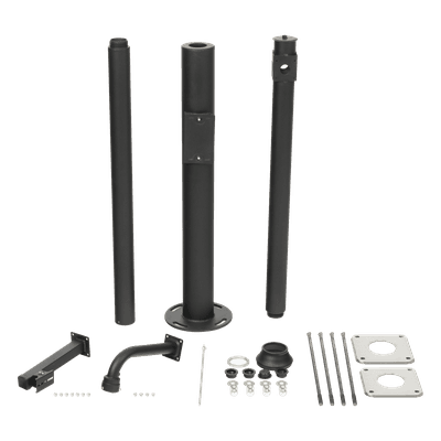 Poste Seccionado para Cámara PTZ / 3 m (9.8 ft) de Altura / 3 Secciones de 1 m / Base de Cimentación 330 mm / Soporte PTZ 48.5 mm / Sellos Impermeables / Color Negro