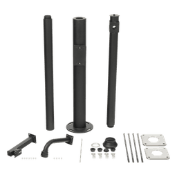 Poste Seccionado para Cámara PTZ / 3 m (9.8 ft) de Altura / 3 Secciones de 1 m / Base de Cimentación 330 mm / Soporte PTZ 48.5 mm / Sellos Impermeables / Color Negro