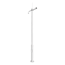 Poste Seccionado para Cámara PTZ / 3 m (9.8 ft) de Altura / 3 Secciones de 1 m / Base de Cimentación 330 mm / Soporte PTZ 48.5 mm / Sellos Impermeables / Color Negro