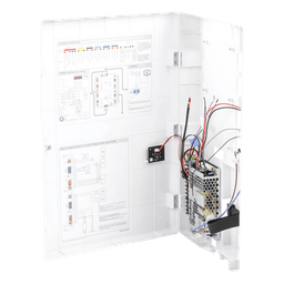 Gabinete de Protección para Controlador de Acceso / Fuente 110 VCA / 8 Canales Independientes / Protección Eléctrica Integrada / Batería de Respaldo